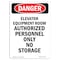 Signmission Safety Sign, OSHA Danger, 5" Height, Elevator Equipment Room Authorized, Portrait OS-DS-D-35-V-2244 - alternate 1
